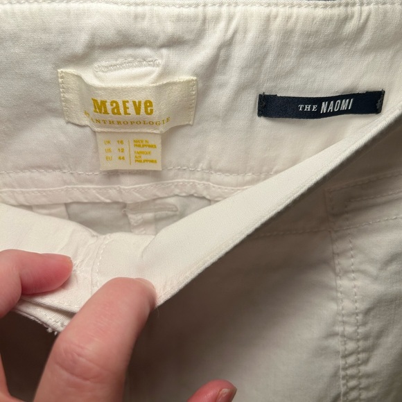 Anthropologie Maeve The Naomi Wide Leg White Flare Pants - Picture 5 of 13